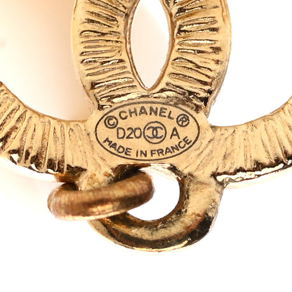 Chanel Metal CC Pearl Drop Earrings Gold 3 of 5