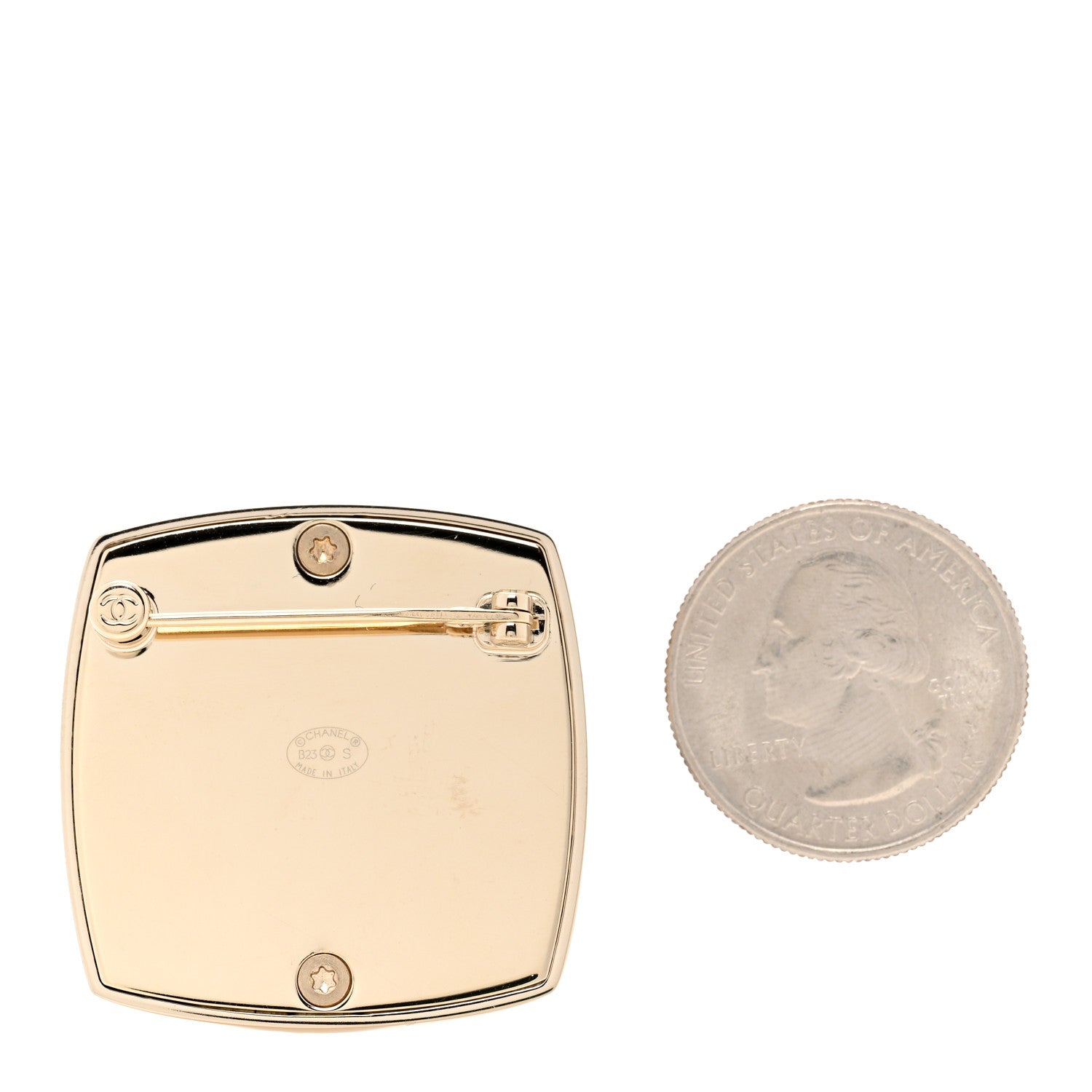 Chanel Pearl Resin Crystal CC No 5 Eyeshadow Brooch Gold Pearly 2 of 4