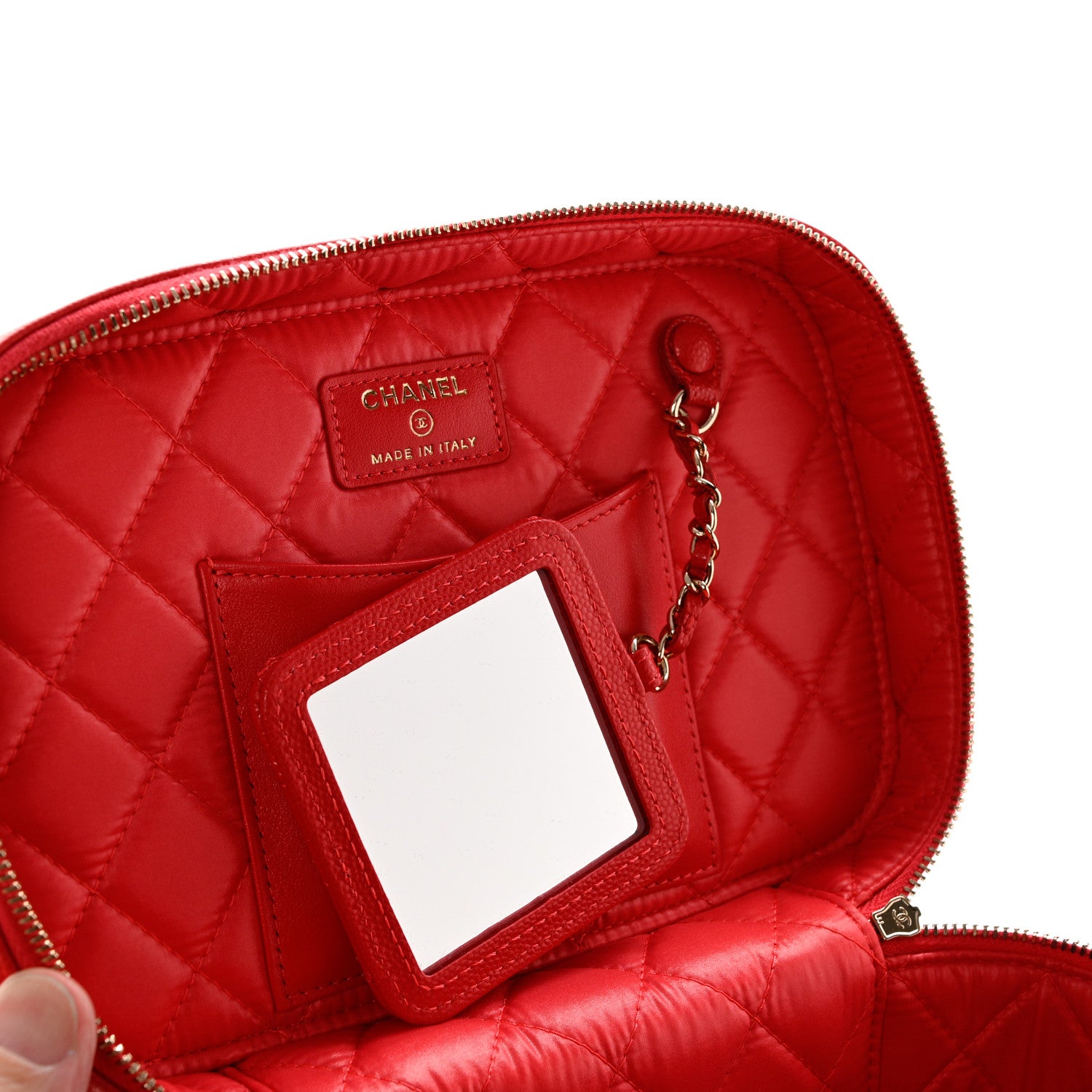 Chanel Caviar Quilted Large Vanity Pouch Red 8 of 12