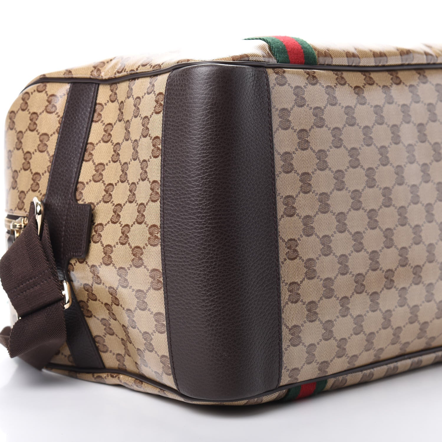 Gucci Crystal Monogram Web Large Carry On Duffle Bag Brown 8 of 9