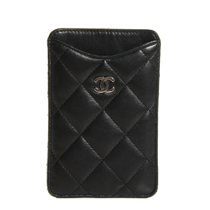 Chanel Lambskin Quilted Phone Case Black 1 of 8