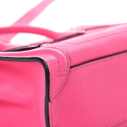 Celine Drummed Calfskin Nano Luggage Fluo Pink 11 of 16