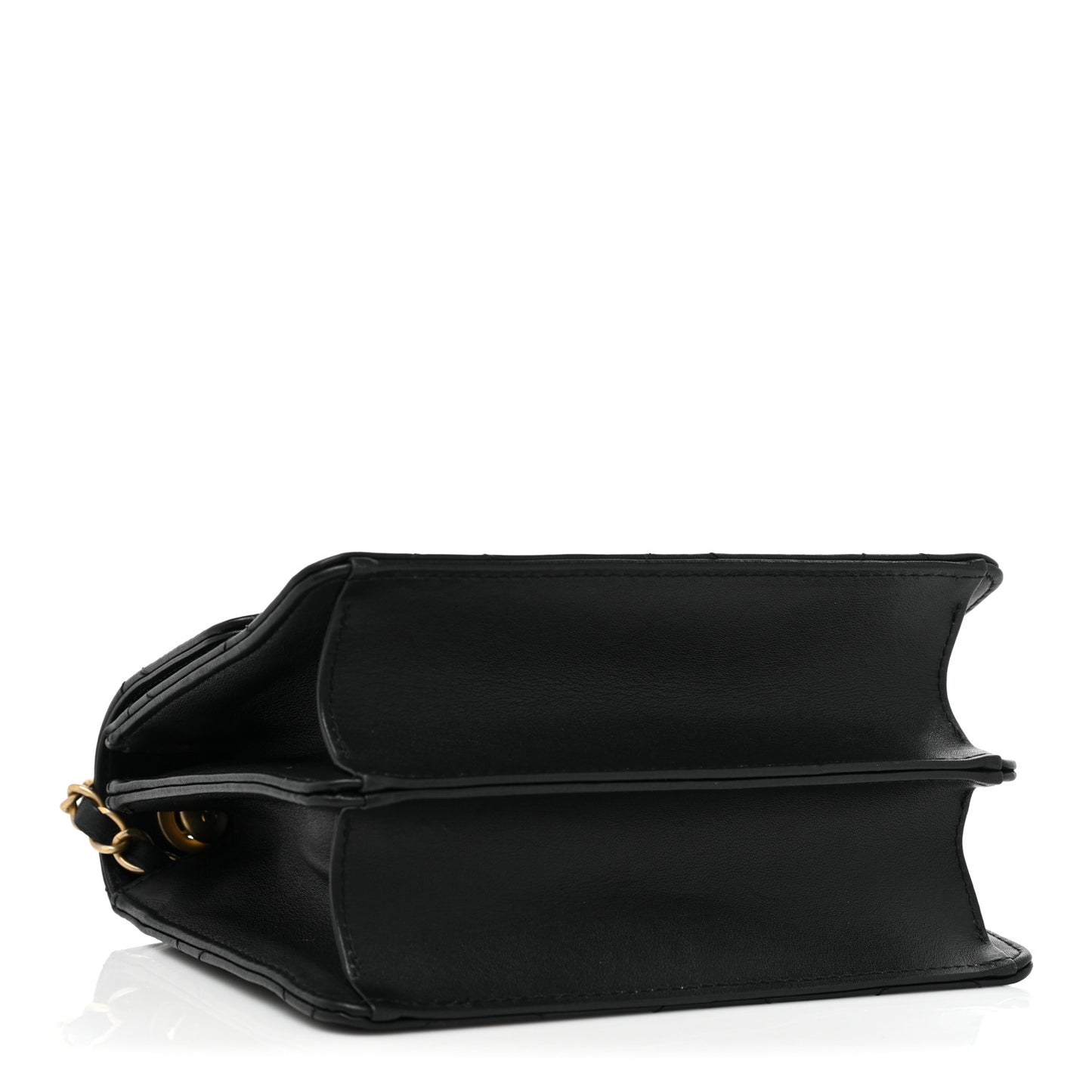 Calfskin Resin Quilted Mini Flap Black