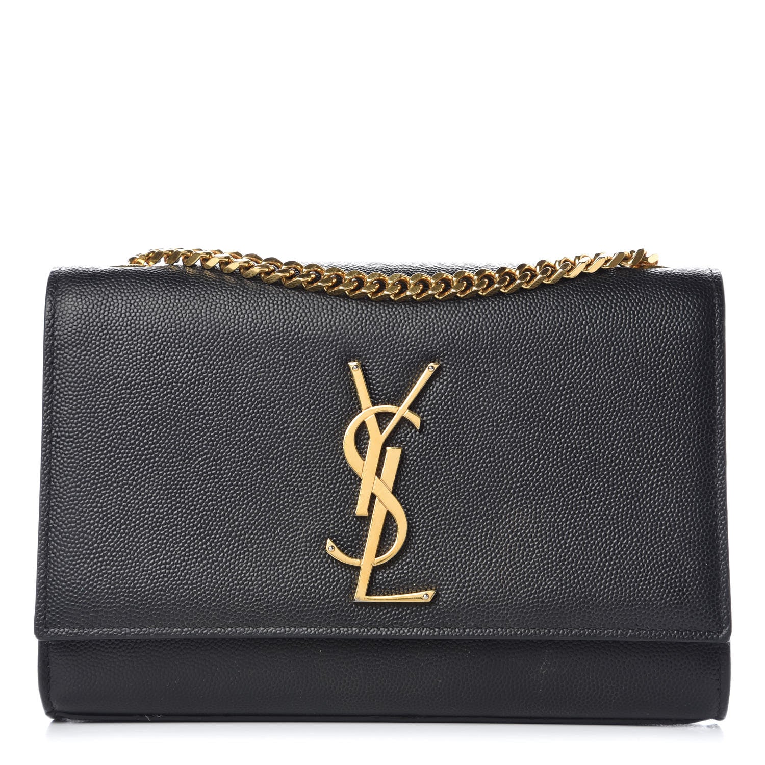 Saint Laurent Grain De Poudre Small Monogram Kate Satchel Black 1 of 16