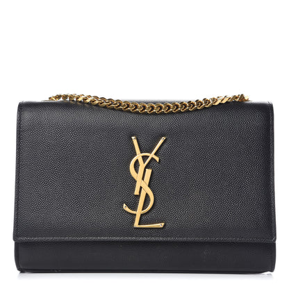 Saint Laurent Grain De Poudre Small Monogram Kate Satchel Black 1 of 16