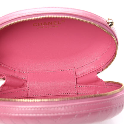 Chanel Calfskin Chevron Stitched Evening Bag Pink 5 of 10