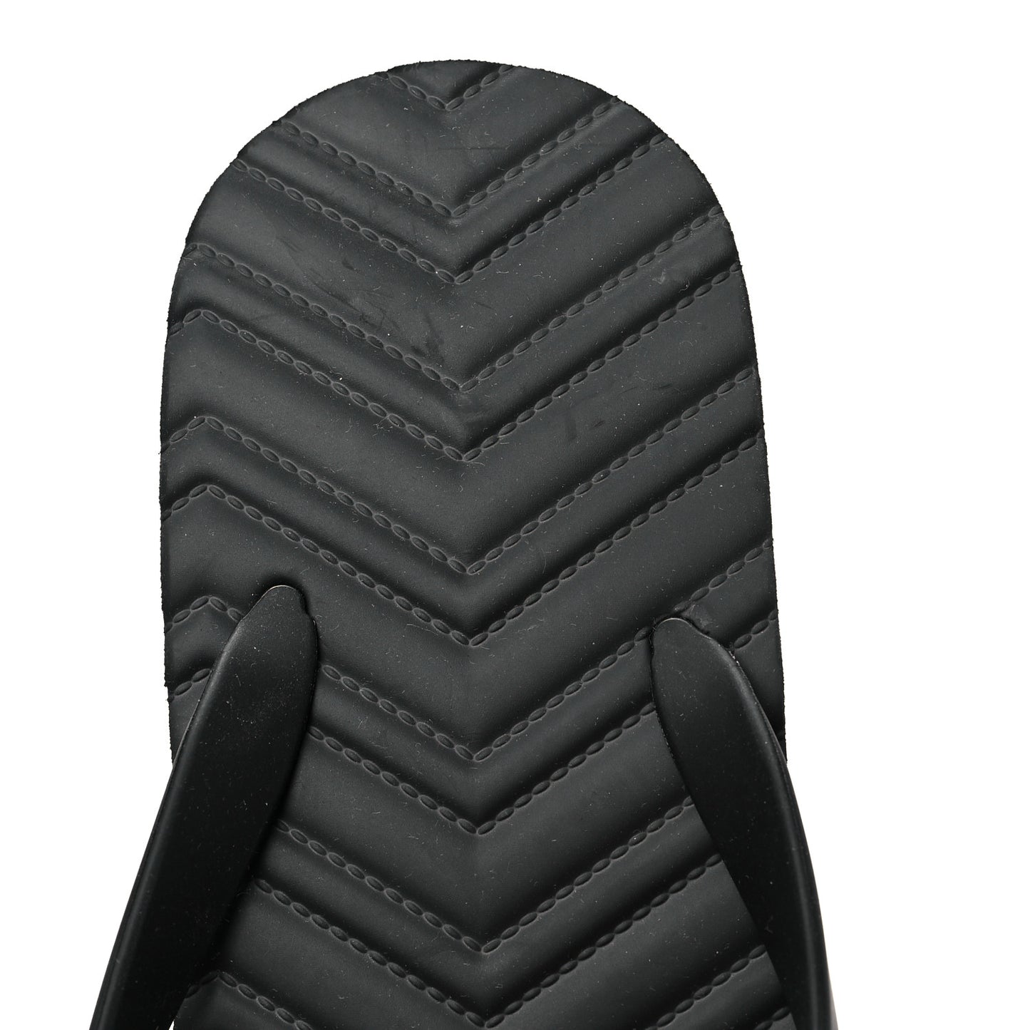 Rubber Chevron Mens GG Thong Flat Sandals 11 Black