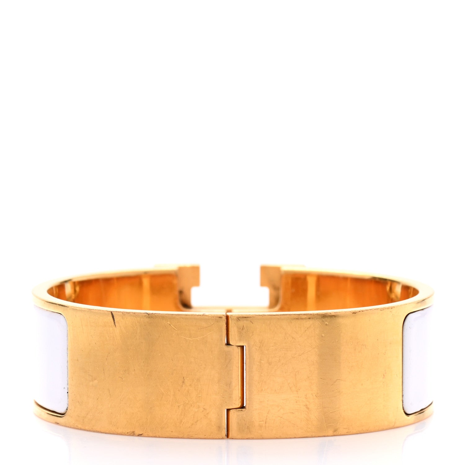 Hermes Enamel Wide Clic Clac H Bracelet PM White 3 of 6