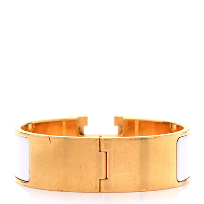 Hermes Enamel Wide Clic Clac H Bracelet PM White 3 of 6