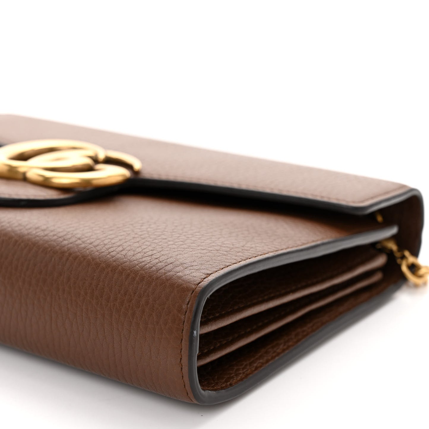Cellarius Calfskin GG Marmont Chain Wallet Nut Brown