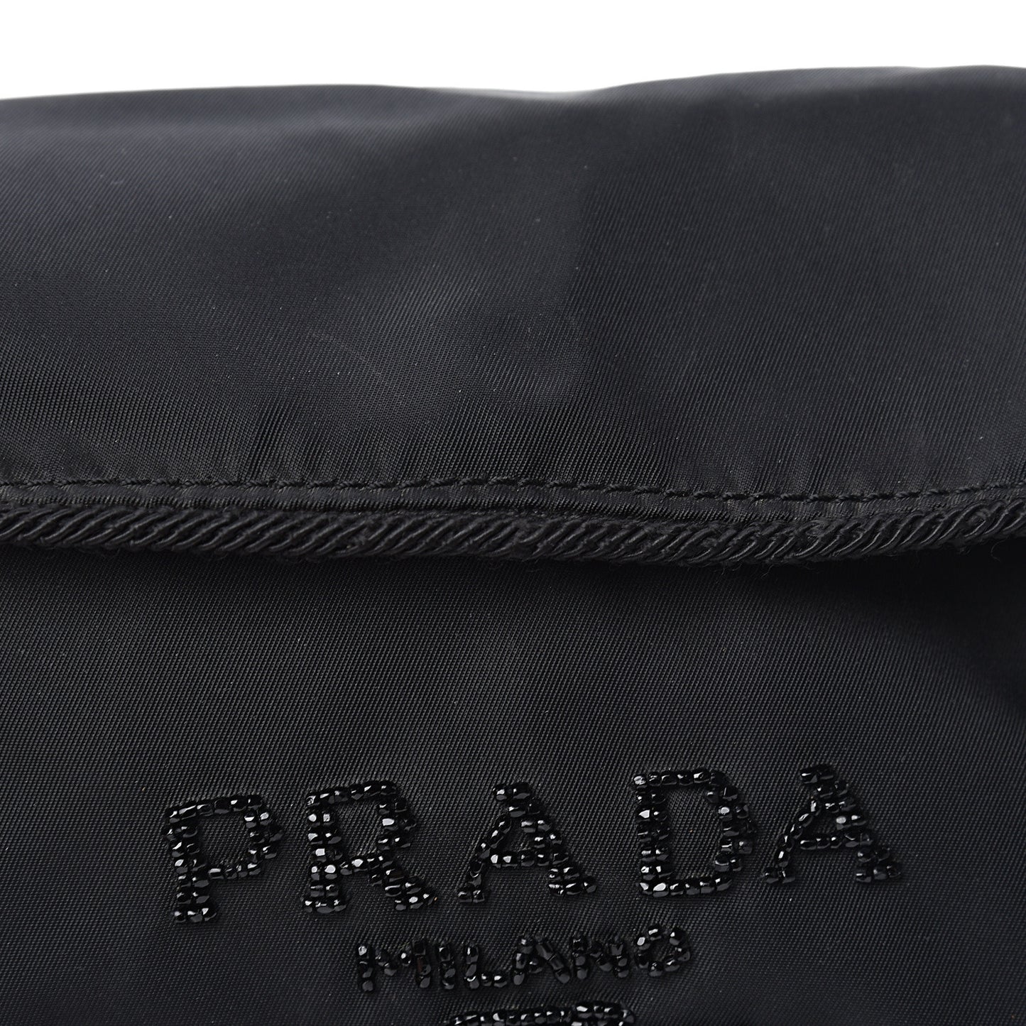 Tessuto Nylon Beaded Bag Black