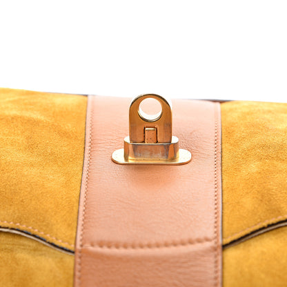 Chloe Suede Medium Lexa Shoulder Bag Mustard Brown 9 of 17