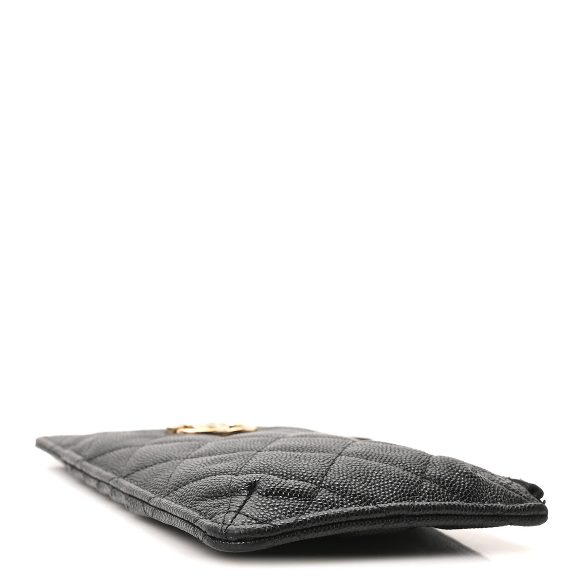 Chanel Caviar Quilted Striated Classic Flat Wallet Pouch  Black 4 of 11