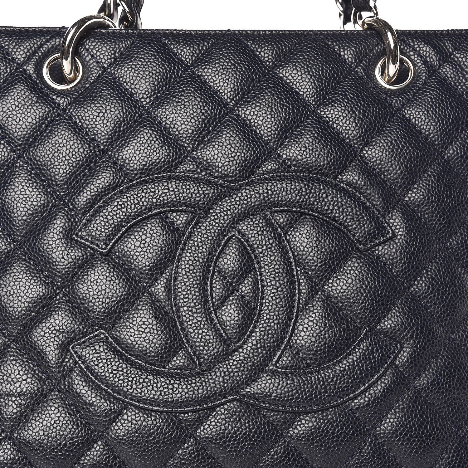 Chanel Caviar Quilted Grand Shopping Tote GST Navy Blue 18 of 18