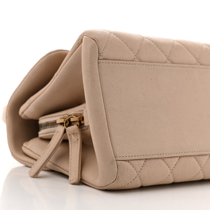 Chanel Shiny Sheepskin Quilted Small Trapezio Flap Beige 10 of 15