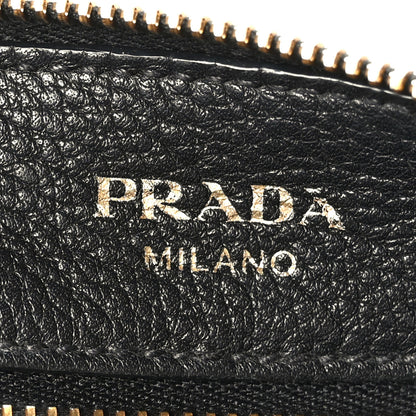 Prada Vitello Daino Zippered Shoulder Bag Black 6 of 8