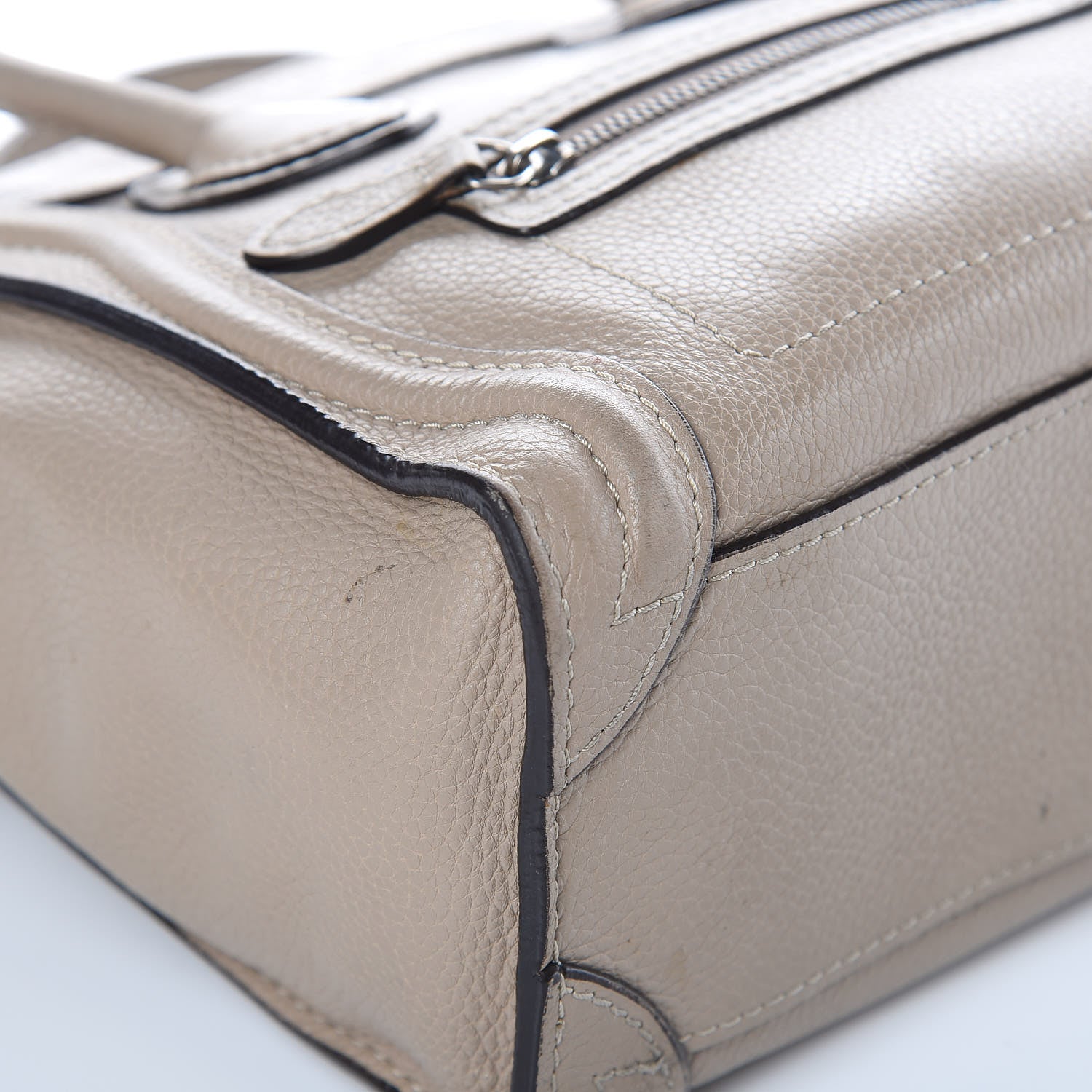 Celine Drummed Calfskin Nano Luggage Dune 13 of 16