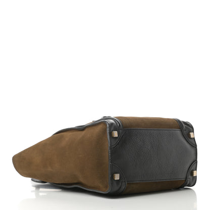Celine Smooth Calfskin Suede Micro Luggage Olive 4 of 19