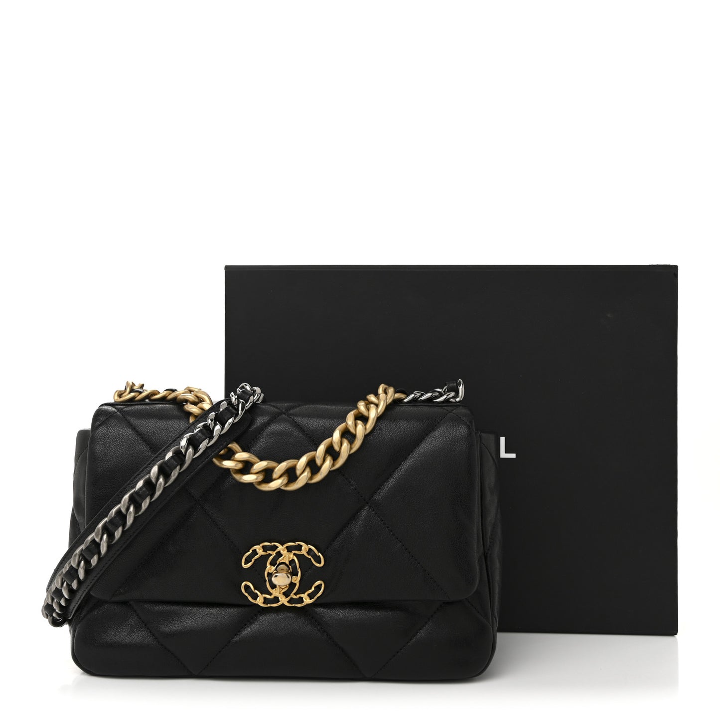 Lambskin Quilted Medium Chanel 19 Flap Black