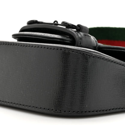 Gucci Azalea Calfskin Web Horsebit 1955 Wallet On Strap Black 9 of 12