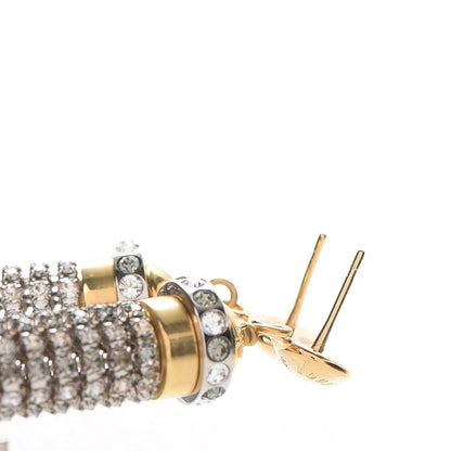 Louis Vuitton Crystal Strand Earrings Gold 3 of 8