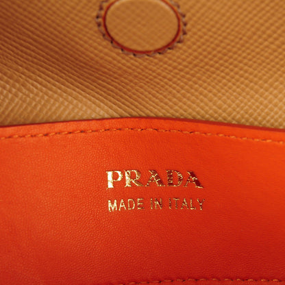 Prada Saffiano Cuir Medium Double Bag Noisette Papaya 7 of 8