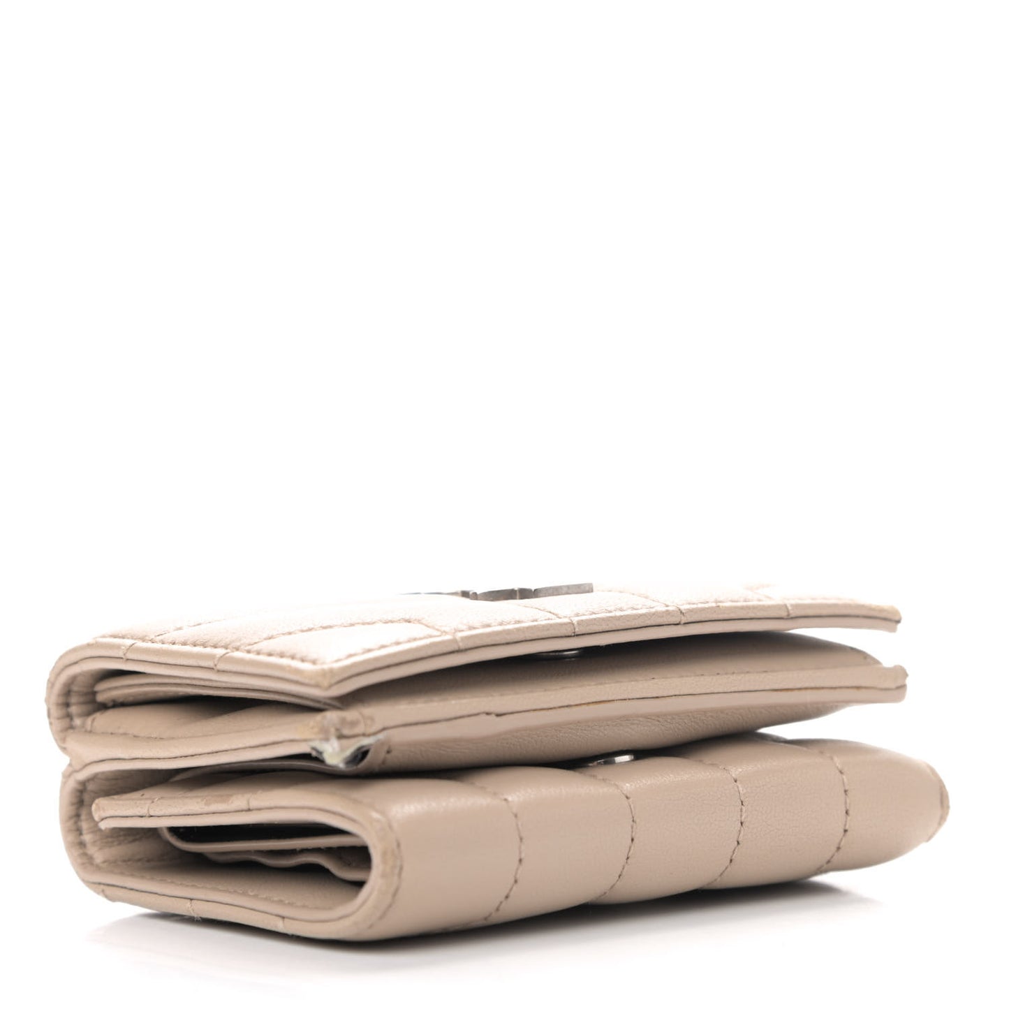 Lambskin Y Quilted Monogram Loulou Tiny Wallet Nude Powder