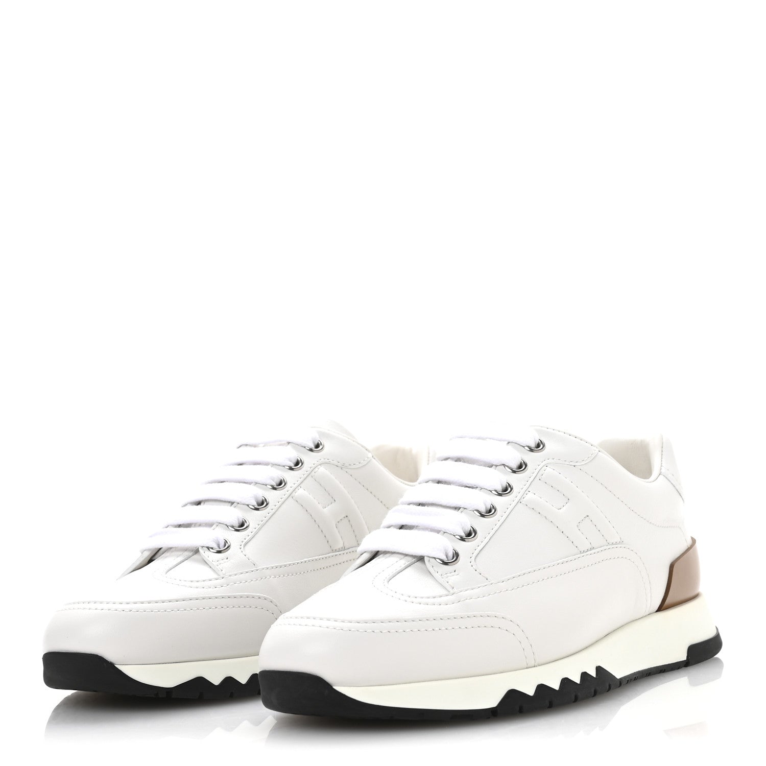 Hermes Calfskin Womens Trail Sneakers 35 White 4 of 9