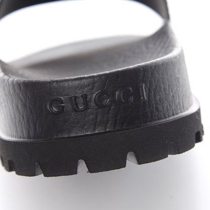 Gucci GG Supreme Monogram Tiger Mens Lug Sole Slide Sandals 5 Ebony 7 of 9