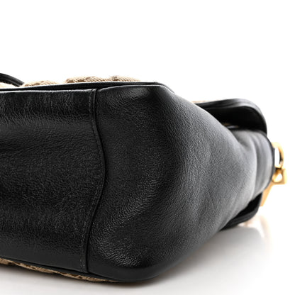 Gucci Monogram Azalea Calfskin Matelasse Diagonal Small GG Marmont Top Handle Shoulder Bag Beige Ebony Black 11 of 12