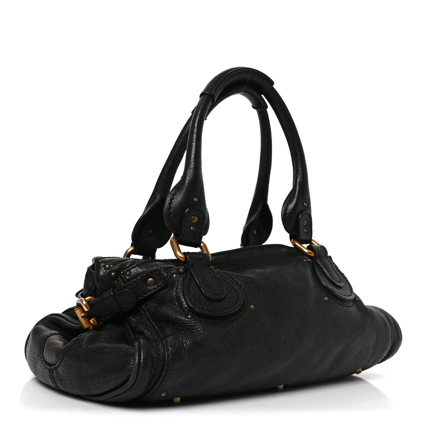 Calfskin Medium Paddington Satchel Black