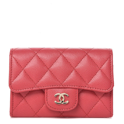 Chanel Caviar Quilted Flap Card Holder Wallet Pink 1 of 11