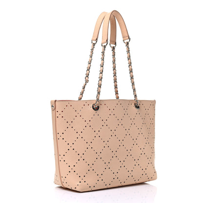 Chanel Perforated Grained Calfskin Small Shopping Tote Light Coral 3 of 8