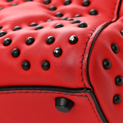 Christian Dior Ultra Matte Calfskin Studded Mini Supple Lady Dior Red Black 18 of 23