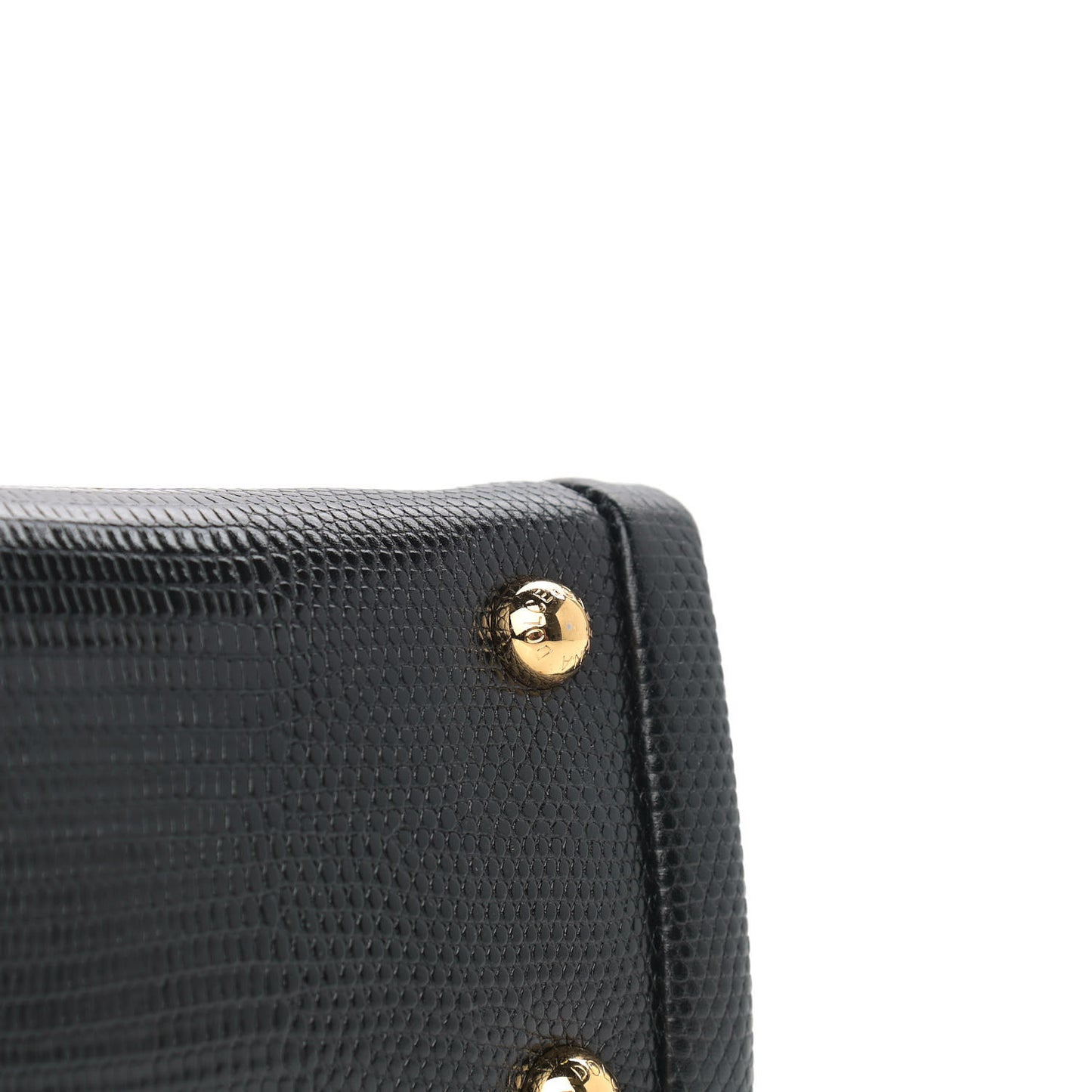 Calfskin Iguana Embossed Mini Lucia Satchel Black