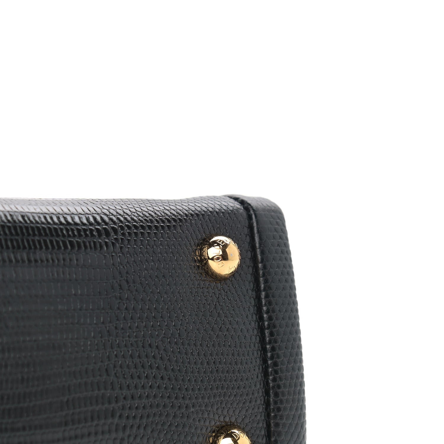 Dolce & Gabbana Calfskin Iguana Embossed Mini Lucia Satchel Black 9 of 10