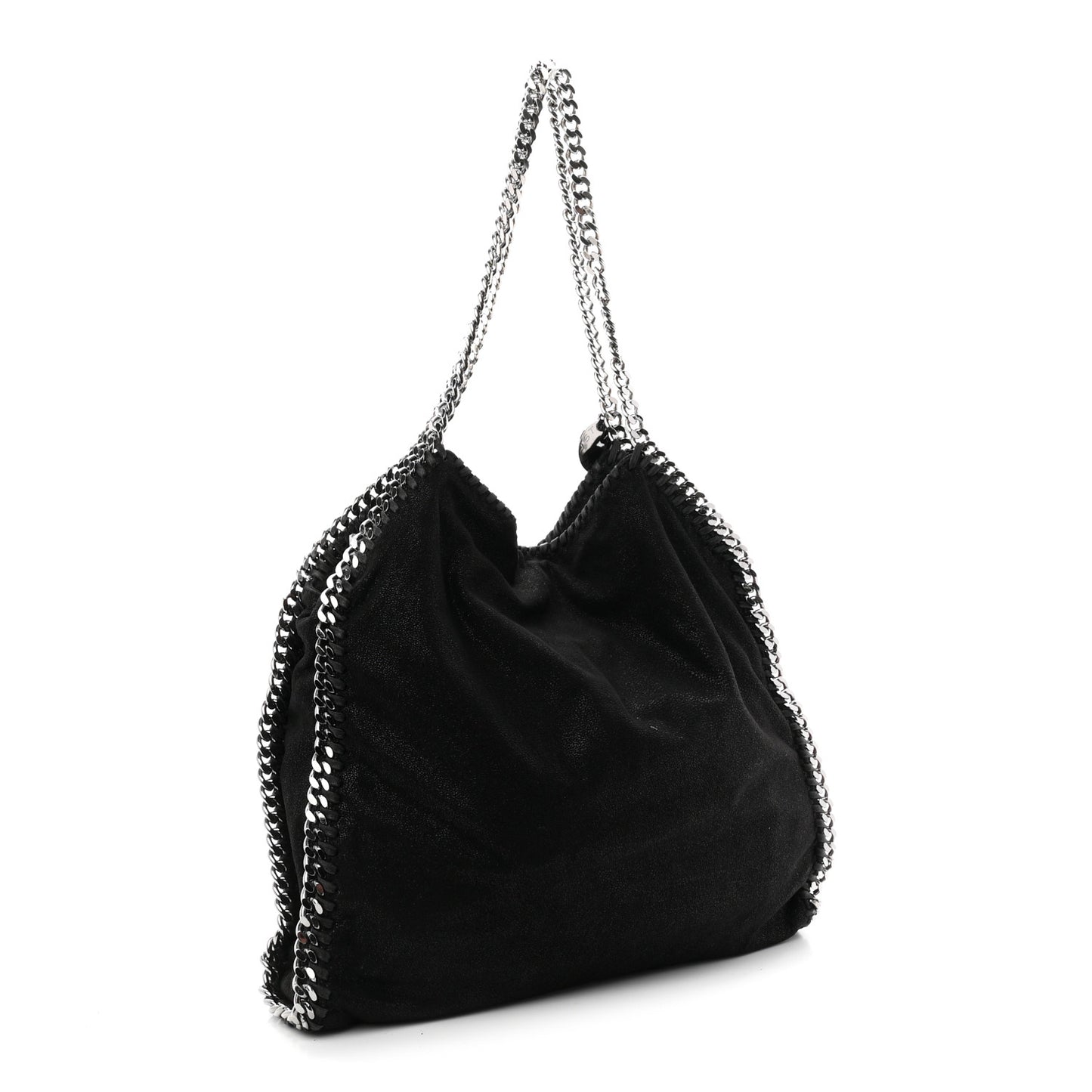 Shaggy Deer Small Falabella Fold Over Tote Black