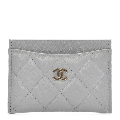 Chanel Caviar Quilted Card Holder Grey 1 of 9