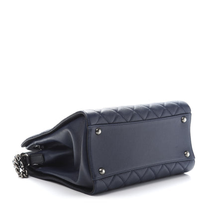Chanel Caviar Quilted Medium CC Bucket Bag Dark Blue 5 of 11
