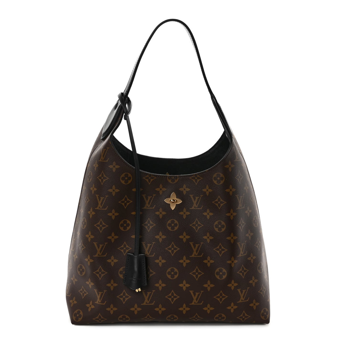 Monogram Flower Hobo Black