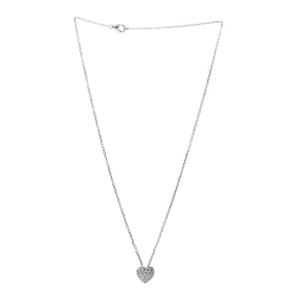 Cartier 18K White Gold Diamond Medium Heart Paved Pendant Necklace 3 of 7