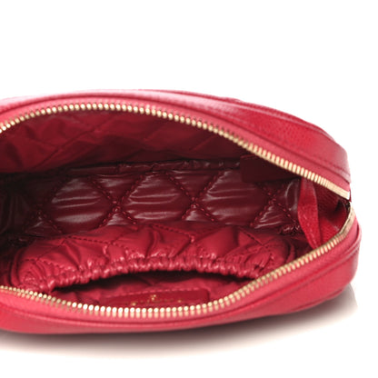 Chanel Caviar Quilted Small Curvy Pouch Cosmetic Case Dark Pink 5 of 10