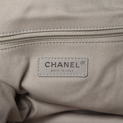Chanel Striped Canvas Medium Deauville Tote Black 7 of 9