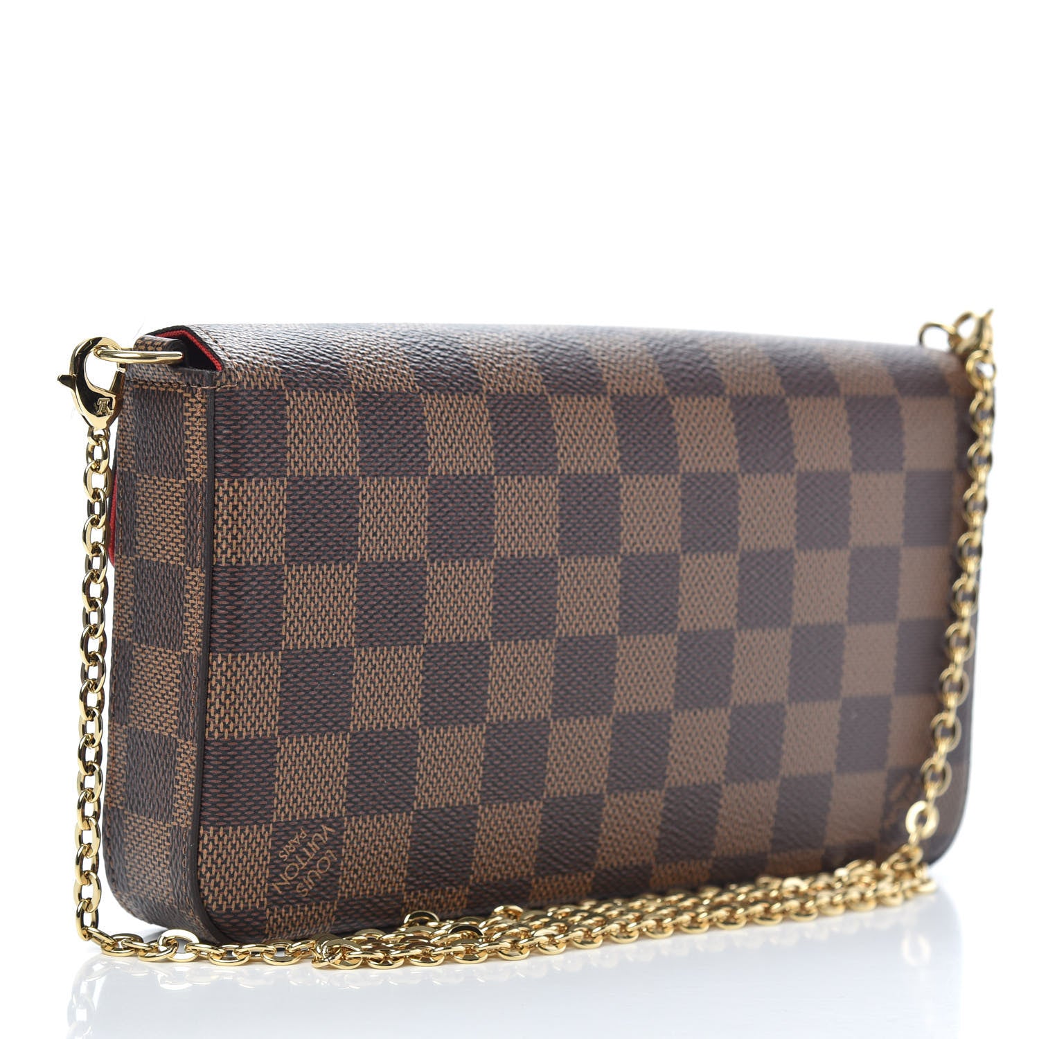 Louis Vuitton Damier Ebene Pochette Felicie Chain Wallet 4 of 9