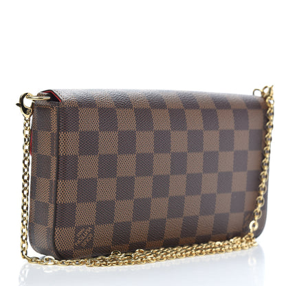 Louis Vuitton Damier Ebene Pochette Felicie Chain Wallet 4 of 9