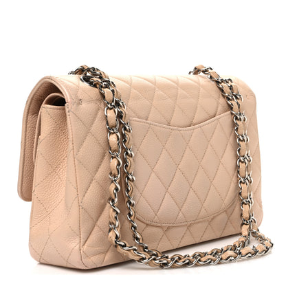 Chanel Caviar Quilted Medium Double Flap Beige 2 of 9