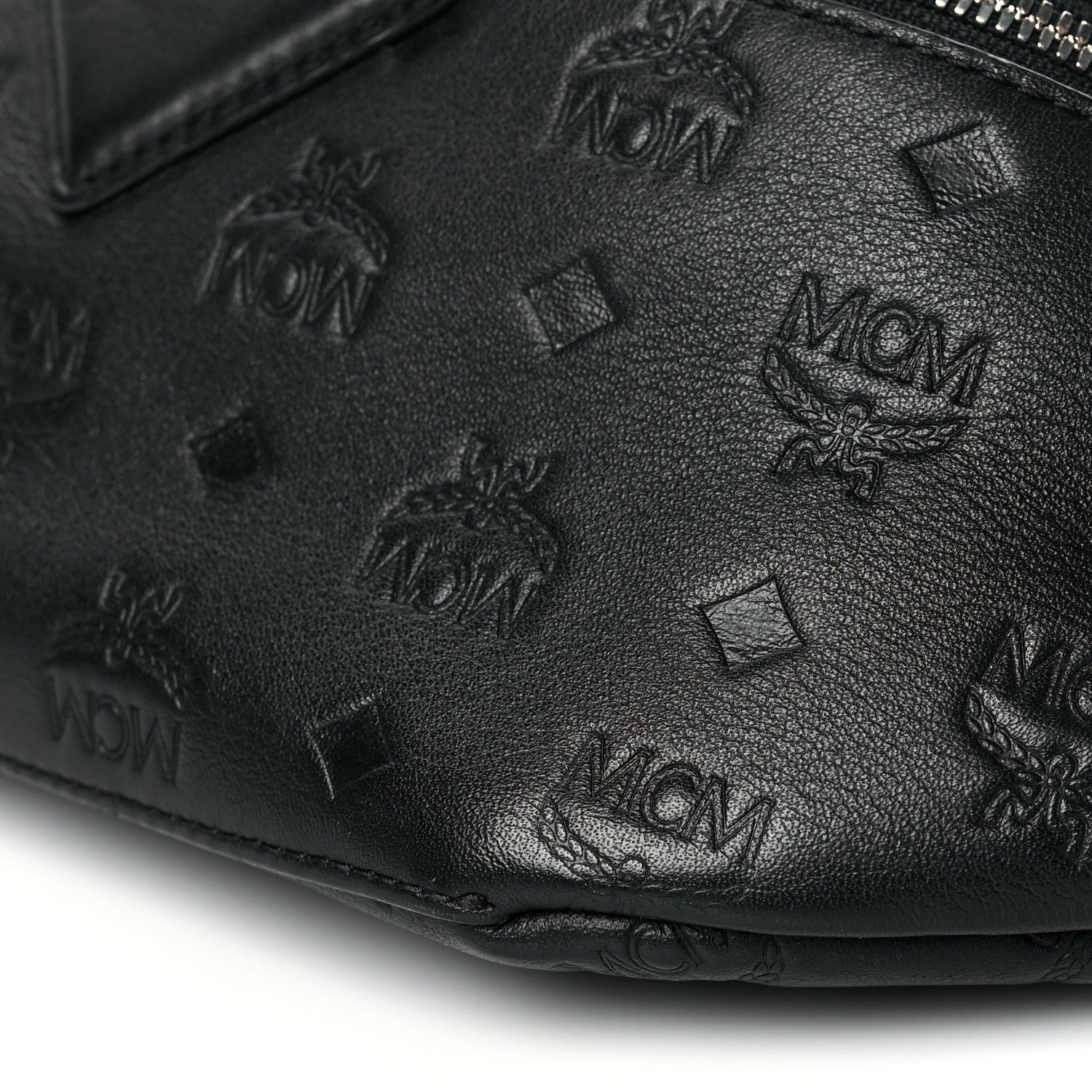 MCM Calfskin Ottomar Monogram Fursten Belt Bag Black 10 of 10