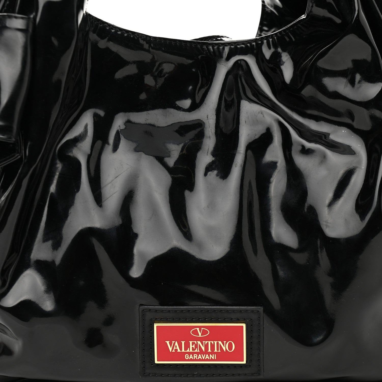 Valentino Garavani Patent Lacca Small Nuage Bow Hobo Black 8 of 11