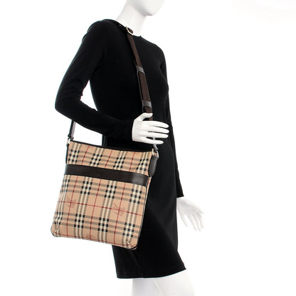 Burberry Haymarket Check Crossbody Messenger Bag Chocolate 2 of 9