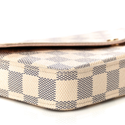 Louis Vuitton Damier Azur Pochette Felicie Chain Wallet Rose Ballerine 11 of 18